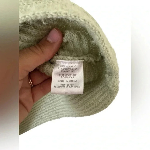 Green Collared Knit Sweater with Balloon Sleeves- Mable - Picture 6 of 6